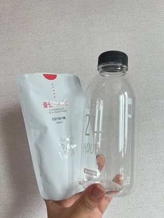 클린24시간 1BOX(5포) + 전용보틀(500ml) — 5점을 준 리뷰어가 2022년 7월 올린 사용 사진