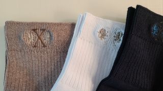 [사이즈가 있는 양말 필로이] 남/여 골지 발목 양말 4족 세트 남【S, M, L, XL】여【S, M, L】_컬러 랜덤 — 5점을 준 리뷰어가 2022년 6월 올린 사용 사진