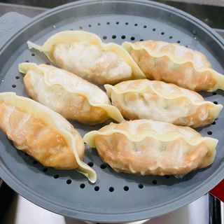 삼양냉동 [삼양] 얇은피불닭왕교자+얇은피까르보불닭왕교자 총4팩 — 5점을 준 리뷰어가 2021년 2월 올린 사용 사진