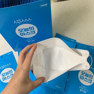 [심폐소생소] KF94 오늘의 마스크 대형 — 5점을 준 리뷰어가 2021년 8월 올린 사용 사진