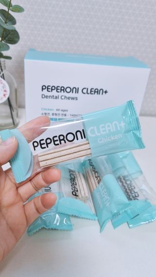 페페로니 클린플러스 덴탈치킨껌 10g x 14p — 5점을 준 리뷰어가 2021년 7월 올린 사용 사진