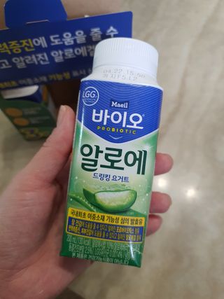 LIVE 매일바이오 알로에 드링킹 요거트 — 5점을 준 리뷰어가 2022년 4월 올린 사용 사진
