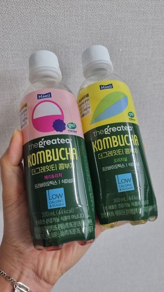 더그레잇티 콤부차 [매일유업] 더그레잇티 44kcal 콤부차 300ml *12개입 (오리지널 6개+베리리치 6개) — 5점을 준 리뷰어가 2023년 7월 올린 사용 사진