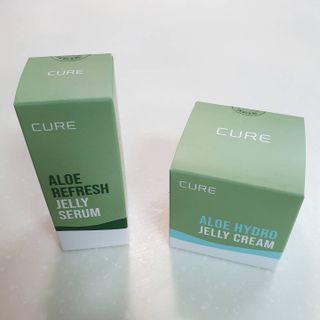 김정문알로에 큐어 큐어 알로에 리프레쉬 젤리 세럼, 큐어 알로에 하이드로 젤리 크림 — 5점을 준 리뷰어가 2021년 3월 올린 사용 사진