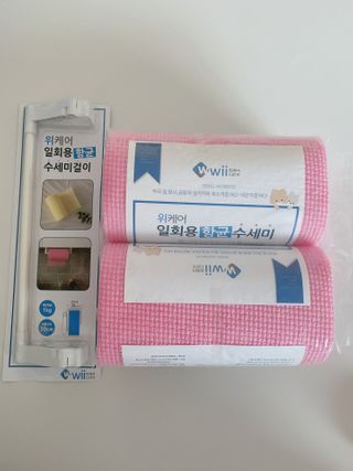 위케어 일회용 향균 수세미 50매 2롤 세트 총 100매 Pink — 5점을 준 리뷰어가 2021년 2월 올린 사용 사진