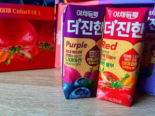[롯데칠성] 야채듬뿍 더'진한 [롯데칠성] 야채는 이제 COLORFULL! 야채듬뿍  더 진한 레드 4개 +퍼플 4개 (총 8개) — 5점을 준 리뷰어가 2023년 6월 올린 사용 사진