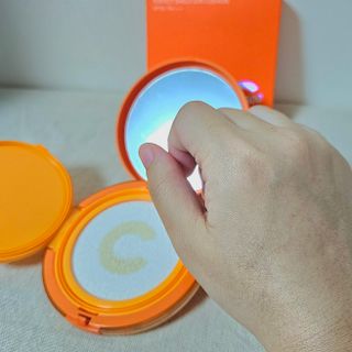 광동생활건강 MF[광동] 비타500✨주름개선·미백·SPF50+🌞퍼펙트쉴드 빅 선쿠션 본품 — 5점을 준 리뷰어가 2024년 5월 올린 사용 사진