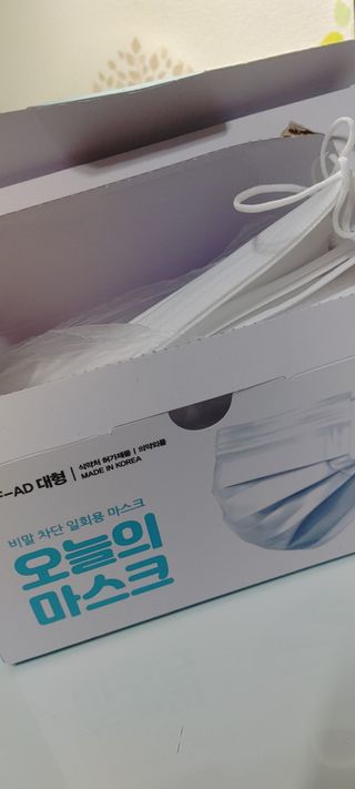 [심폐소생소] 오늘의마스크 KF-AD 비말차단 황사 여름용 마스크 — 5점을 준 리뷰어가 2021년 8월 올린 사용 사진