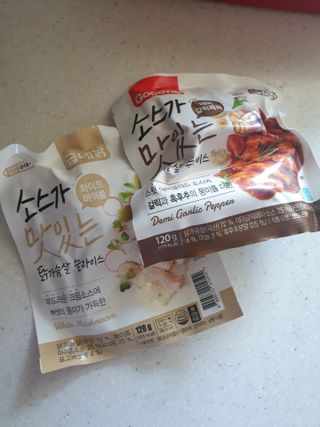 굽네몰 [굽네] 소스가 맛있는 닭가슴살 슬라이스 4종 — 5점을 준 리뷰어가 2021년 4월 올린 사용 사진