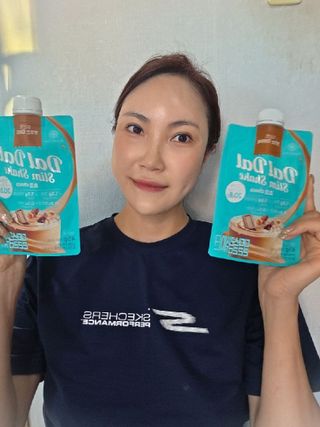 달달슬림쉐이크 [블로그]달달슬림 맛있는 단백질 쉐이크 파우치 다이어트 식사대용 프로틴 파우더 보충제 — 5점을 준 리뷰어가 2025년 10월 올린 사용 사진