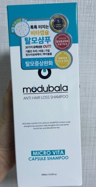 모두발라 마이크로 비타캡슐 탈모샴푸 — 5점을 준 리뷰어가 2021년 12월 올린 사용 사진