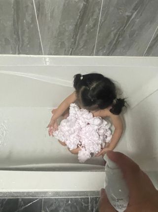 여우두마리 아기 버블클렌저 버블폼 거품놀이 유아바디워시 배쓰밤 입욕제 — 5점을 준 리뷰어가 2021년 2월 올린 사용 사진