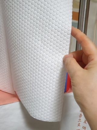 부직포나라 중금속유해물질ZERO 뜯어쓰는 주방 일회용수세미 60매 2매 — 3점을 준 리뷰어가 2022년 9월 올린 사용 사진
