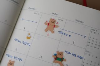 리훈 곰부 내지꾸미기 투명 리무버블 스티커팩 다이어리 다꾸 미니 씰 세트 — 4점을 준 리뷰어가 2023년 5월 올린 사용 사진