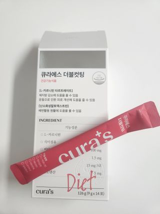 [큐라에스] 최신 다이어트 원료! 6중 기능성 더블컷팅 126g(2주일 분) — 4점을 준 리뷰어가 2023년 12월 올린 사용 사진