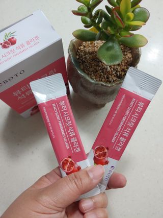 보뚜 슈퍼푸드 뷰티 시크릿 석류 콜라겐 젤리스틱 15포 — 5점을 준 리뷰어가 2021년 12월 올린 사용 사진