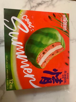 2022 오리온 여름한정판 초코파이 수박 / 포카칩 훌라망고맛 / 포카칩 라임모히또맛 — 5점을 준 리뷰어가 2022년 7월 올린 사용 사진