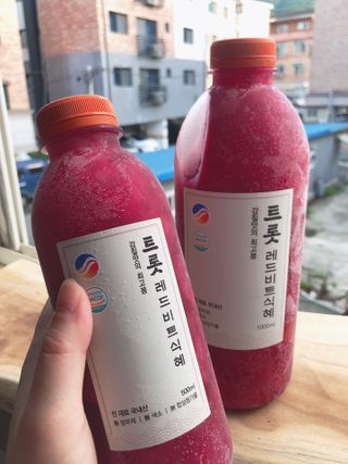 트롯전통식혜 트롯레드비트식혜 1리터 +500리터 — 5점을 준 리뷰어가 2021년 5월 올린 사용 사진