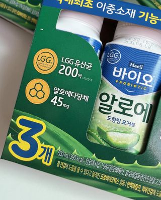 LIVE 매일바이오 알로에 드링킹 요거트 — 5점을 준 리뷰어가 2022년 4월 올린 사용 사진