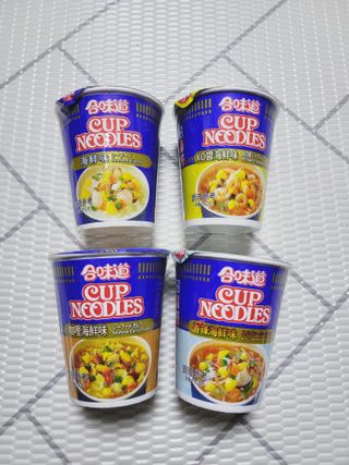 NISSIN 닛신 컵누들  4종 - 씨푸드오리지날, 씨푸드 스파이시, 씨푸드 커리, 씨푸드 XO소스 — 4점을 준 리뷰어가 2022년 3월 올린 사용 사진