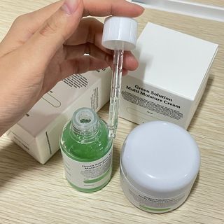 [녹산] 그린 솔루션 멀티 수분 앰플 + 그린 솔루션 멀티 수분크림 — 5점을 준 리뷰어가 2022년 9월 올린 사용 사진