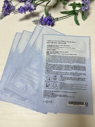비프리코스메틱 더블아이스진정마스크팩 5매 — 5점을 준 리뷰어가 2023년 2월 올린 사용 사진