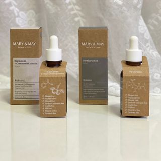 마리엔메이 히알루로닉스 세럼 ,나이아신아마이드 모과 세럼, 마린콜라겐 세럼, 청귤 흰목이버섯 추출물 세럼 — 5점을 준 리뷰어가 2021년 10월 올린 사용 사진