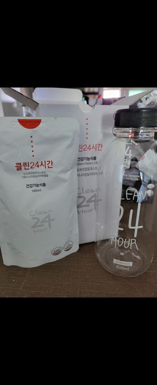 클린24시간 1BOX(5포) + 전용보틀(500ml) — 4.5점을 준 리뷰어가 2022년 10월 올린 사용 사진