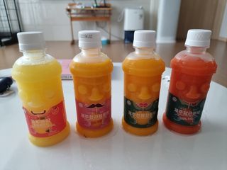 탐라원 제주의 맛, 몬딱주스 4종세트 - 한라봉몬딱주스, 천혜향몬딱주스, 청귤에이드, 당근몬딱주스 — 3점을 준 리뷰어가 2021년 8월 올린 사용 사진