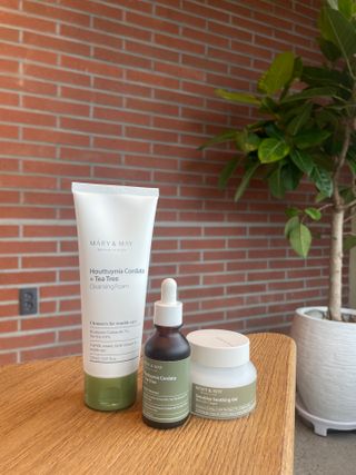 마리엔메이 센서티브 수딩 젤 크림 + 어성초 티트리 추출물 세럼 + 어성초 티트리 모공 클렌징 폼 — 5점을 준 리뷰어가 2021년 8월 올린 사용 사진