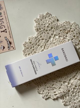 바노바기 코스메틱 바노바기 밀크씨슬 리페어 시카 선스크린 플러스 50ml — 5점을 준 리뷰어가 2023년 3월 올린 사용 사진
