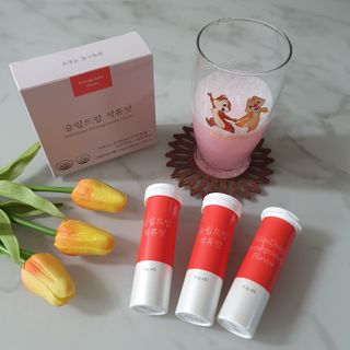 [슬림드랍 석류맛] 건기식 다이어트 보조제 겸 비타민 — 5점을 준 리뷰어가 2022년 1월 올린 사용 사진