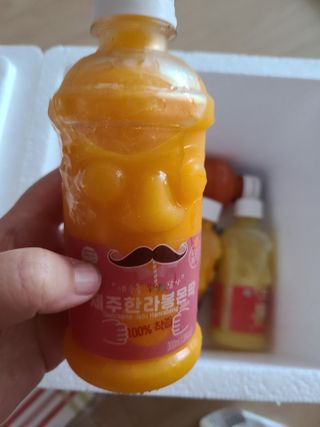 탐라원 제주의 맛, 몬딱주스 4종세트 - 한라봉몬딱주스, 천혜향몬딱주스, 청귤에이드, 당근몬딱주스 — 5점을 준 리뷰어가 2021년 8월 올린 사용 사진