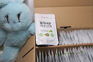 참유원 특허제조 활력 여주진액 여주즙 50포 — 5점을 준 리뷰어가 2022년 1월 올린 사용 사진