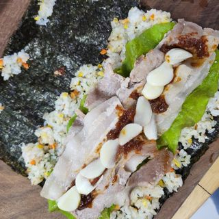 해풀잎 누구나 김밥*1ea [(혼합야채 35g *1ea,  김밥김 (5g, 5ea),  양념간장 (6g, 5ea), 참기름(5g, 2ea)] — 5점을 준 리뷰어가 2022년 10월 올린 사용 사진
