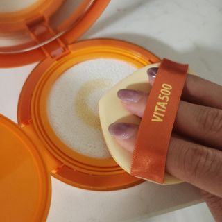 광동생활건강 MF[광동] 비타500✨주름개선·미백·SPF50+🌞퍼펙트쉴드 빅 선쿠션 본품 — 5점을 준 리뷰어가 2024년 5월 올린 사용 사진