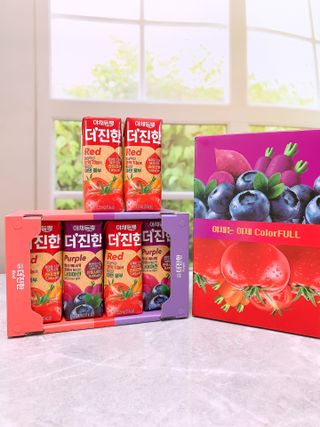 [롯데칠성] 야채듬뿍 더'진한 [롯데칠성] 야채는 이제 COLORFULL! 야채듬뿍  더 진한 레드 4개 +퍼플 4개 (총 8개) — 5점을 준 리뷰어가 2023년 6월 올린 사용 사진