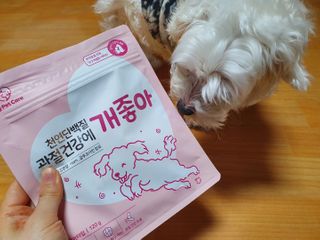 My Pet Care 천연단백질 관절건강에 개좋아 — 5점을 준 리뷰어가 2021년 2월 올린 사용 사진