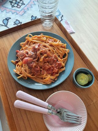 [유픽] 구운 야채의 풍미를 담은 토마토소스, 마르코 루테닛사 2병 — 5점을 준 리뷰어가 2021년 2월 올린 사용 사진