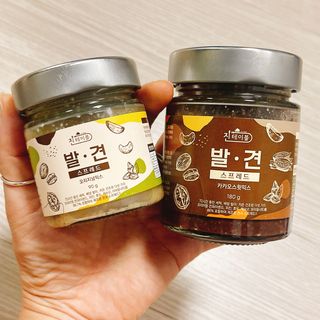 진테이블 발.견 스프레드  오리지널믹스 90g + 카카오스윗믹스 90g 2종 세트 — 4.5점을 준 리뷰어가 2022년 8월 올린 사용 사진