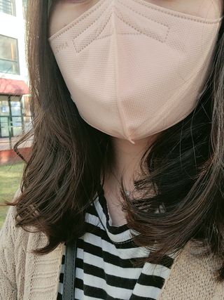 애니가드 셋업메베마스크 (대형 4컬러 + 중형 4컬러) — 5점을 준 리뷰어가 2022년 3월 올린 사용 사진