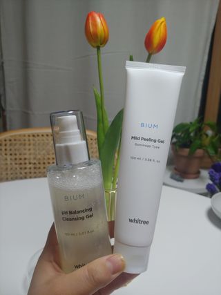 화이트리 비움 약산성 클렌징젤 ,마일드 필링젤 세트 — 5점을 준 리뷰어가 2021년 2월 올린 사용 사진