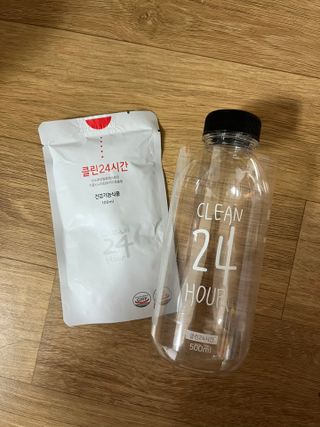 클린24시간 1BOX(5포) + 전용보틀(500ml) — 5점을 준 리뷰어가 2022년 8월 올린 사용 사진