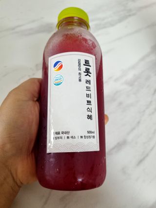 트롯전통식혜 트롯레드비트식혜 1리터 +500리터 — 5점을 준 리뷰어가 2021년 6월 올린 사용 사진