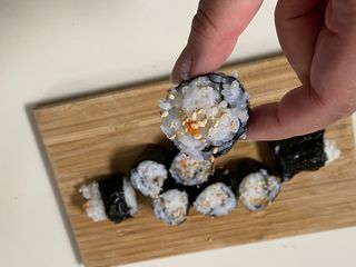 해풀잎 누구나 김밥*1ea [(혼합야채 35g *1ea,  김밥김 (5g, 5ea),  양념간장 (6g, 5ea), 참기름(5g, 2ea)] — 1점을 준 리뷰어가 2022년 7월 올린 사용 사진