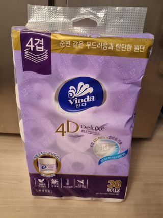 빈다 4Deluxe 4겹 엠보싱 롤 화장지 — 5점을 준 리뷰어가 2022년 4월 올린 사용 사진