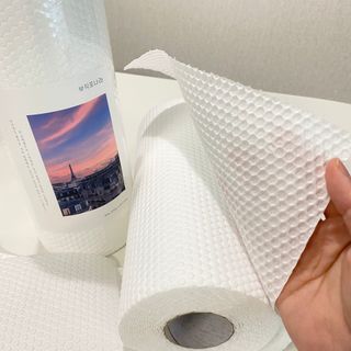 부직포나라 중금속유해물질ZERO 뜯어쓰는 주방 일회용수세미 60매 2매 — 3점을 준 리뷰어가 2022년 10월 올린 사용 사진