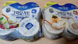매일바이오 그릭요거트 오리지널 플레인 4개, 로스터리 커피믹스 4개 — 5점을 준 리뷰어가 2021년 12월 올린 사용 사진