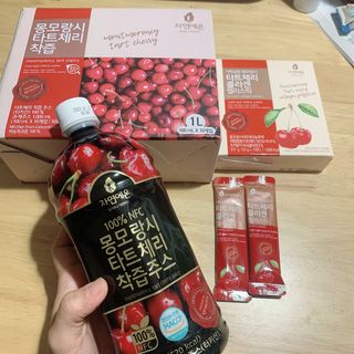 자연에온 몽모랑시 타트체리 3종 세트 구성 - 저분자콜라겐젤리, NFC 착즙주스 — 5점을 준 리뷰어가 2021년 7월 올린 사용 사진