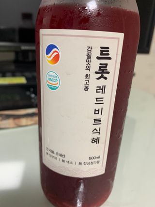 트롯전통식혜 트롯레드비트식혜 1리터 +500리터 — 5점을 준 리뷰어가 2021년 5월 올린 사용 사진